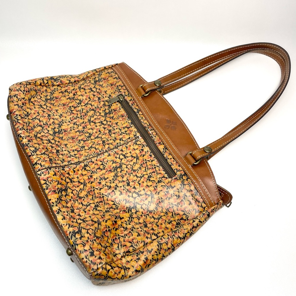Patricia Nash Poppy Tote Leather Floral Tan
